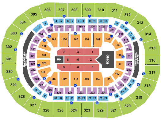 Paycom Center Seating Chart: Rascal Flatts