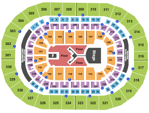 Paycom Center Seating Chart: Shinedown