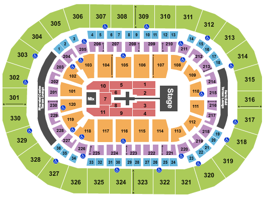Paycom Center Seating Chart: TobyMac