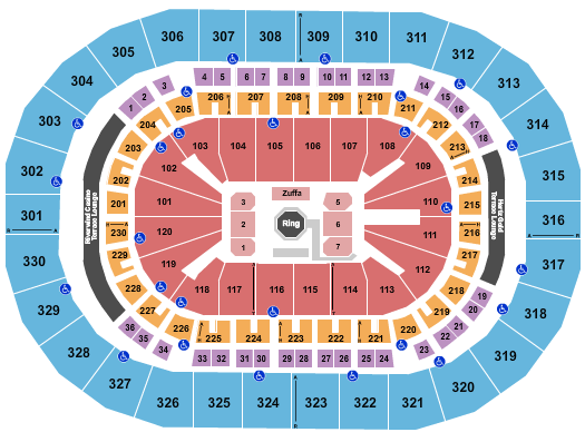 Paycom Center Seating Chart: UFC