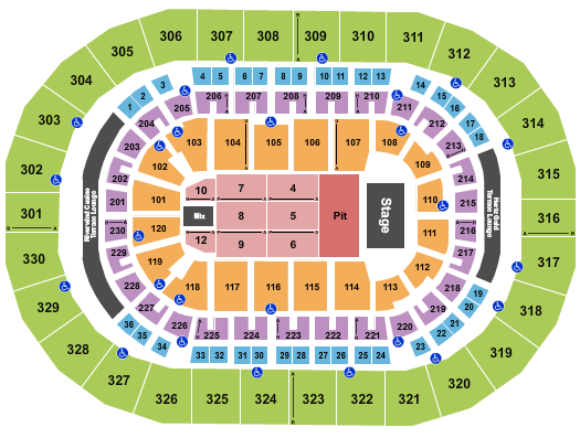 Paycom Center Seating Chart: Zach Top