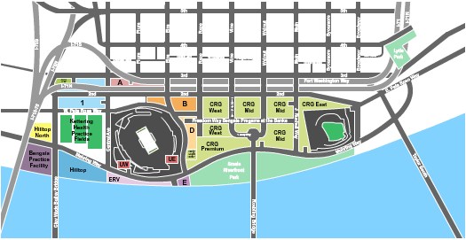 Paycor Stadium Parking Lots Seating Chart: Parking 2