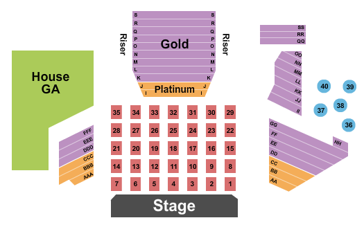 Payomet Performing Arts Center Seating Chart: Endstage Plat. RSV&Table