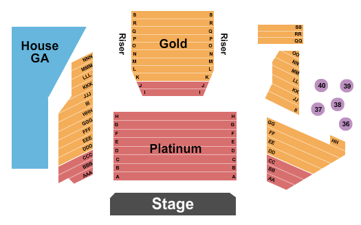 Payomet Performing Arts Center Seating Chart: Endstage Platinum/Gold 2