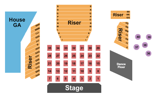 Payomet Performing Arts Center Seating Chart: Endstage Platinum Tables