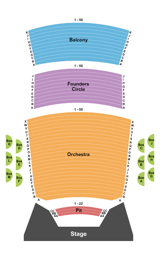 Peace Concert Hall At The Peace Center - SC Seating Chart: Endstage 2