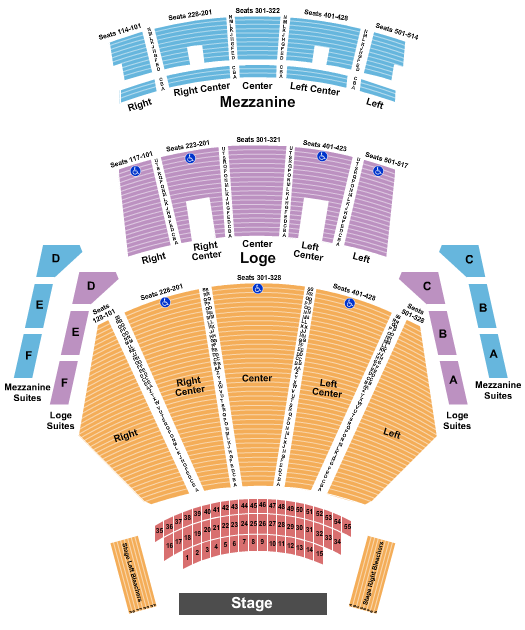 Peacock Theater - Los Angeles Seating Chart: Endstage - Tables
