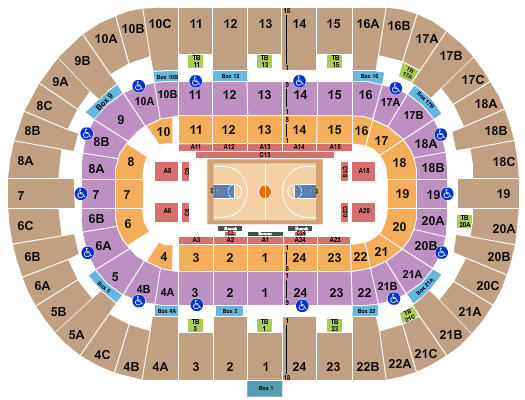 Pechanga Arena - San Diego Seating Chart: Basketball 1