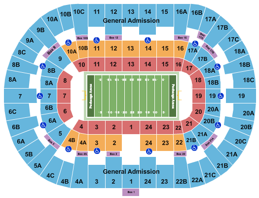 Pechanga Arena - San Diego Seating Chart: Indoor Football