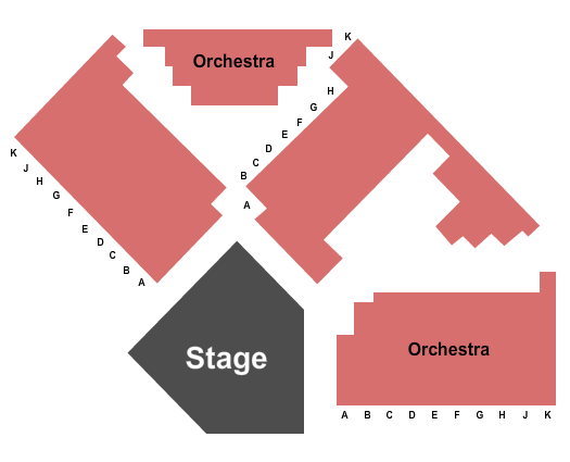 Peet's Theatre at Berkeley Repertory Theatre Seating Chart: Endstage