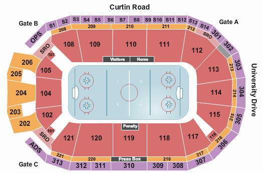 Pegula Ice Arena At Penn State Seating Chart: Hockey