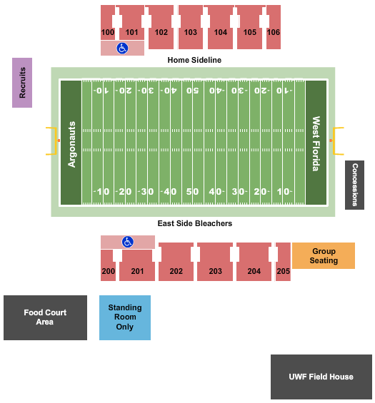 Pen Air Field Seating Chart: Football