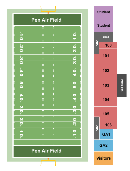 Pen Air Field Seating Chart: Football
