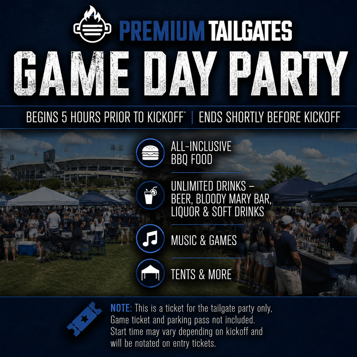 Premium Tailgate Tent - University Park Seating Chart: Premium Tailgate