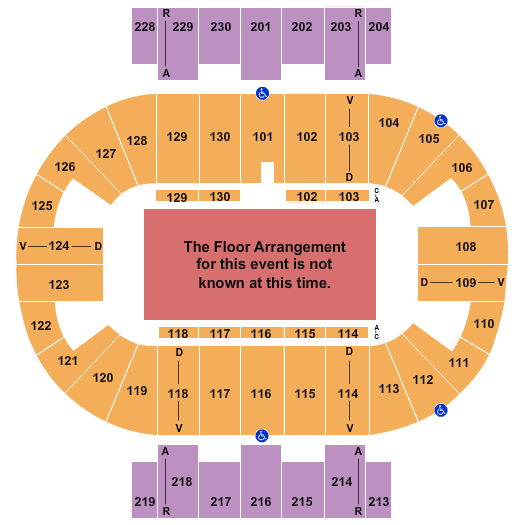 Pensacola Bay Center Seating Chart: Generic Floor