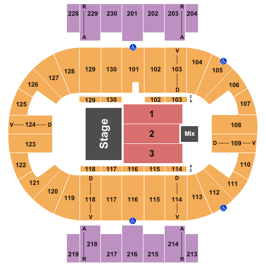 Pensacola Bay Center Seating Chart: Half House RSV