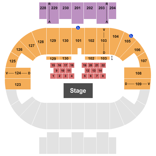 Pensacola Bay Center Seating Chart: Halfhouse Side 2