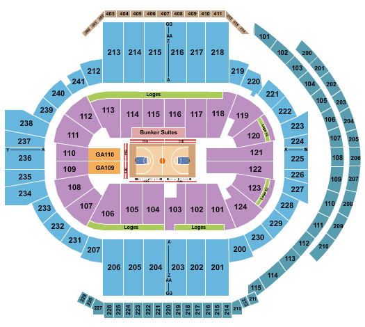 PeoplesBank Arena Seating Chart: Basketball - Women