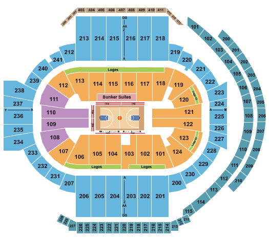 PeoplesBank Arena Seating Chart: Basketball