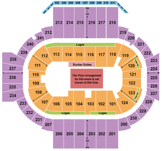 PeoplesBank Arena Seating Chart: Generic Floor