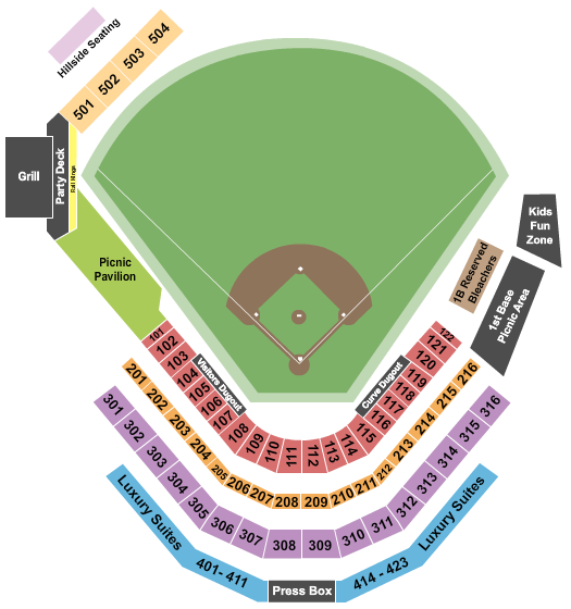 Peoples Natural Gas Field Seating Chart: Baseball
