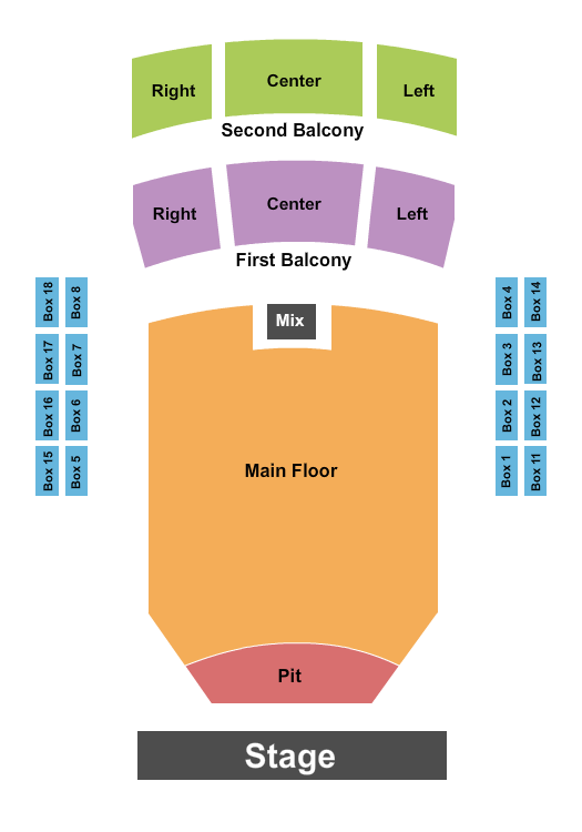 Peoria Civic Center - Theater Seating Chart: Endstage 2