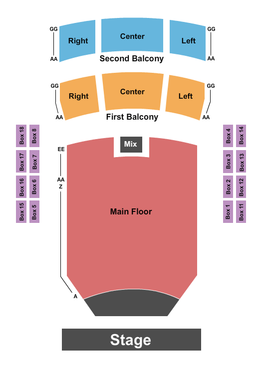 Peoria Civic Center - Theater Seating Chart: Endstage No Pit