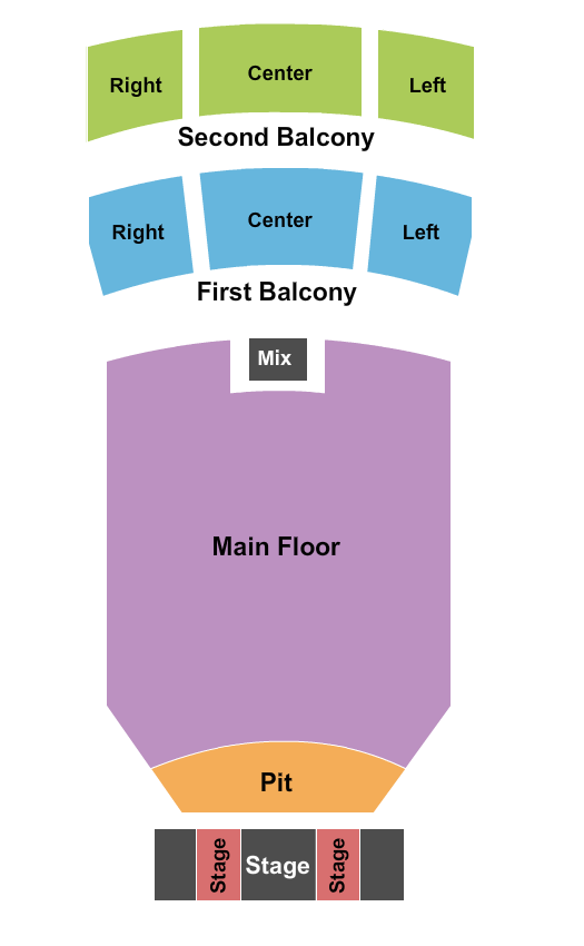 Prairie Home Alliance Theater At Peoria Civic Center Seating Chart: Endstage with Stage Seating