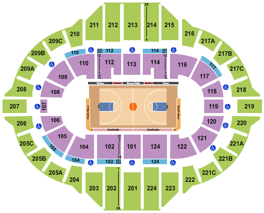 Carver Arena At Peoria Civic Center Seating Chart: Basketball 2