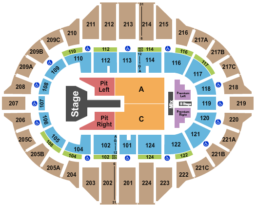 Peoria Civic Center - Arena Seating Chart: Brandon Lake