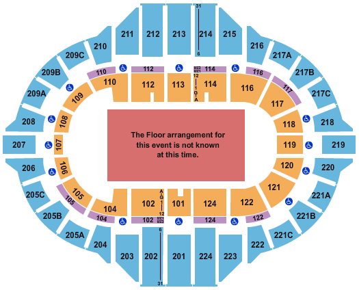 Peoria Civic Center Arena Seating Chart: Generic Floor