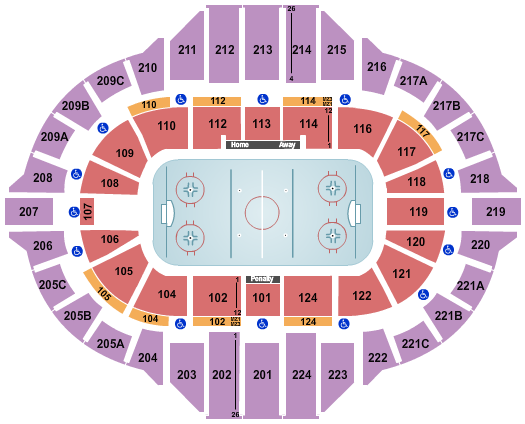 Peoria Civic Center - Arena Seating Chart: Hockey 2