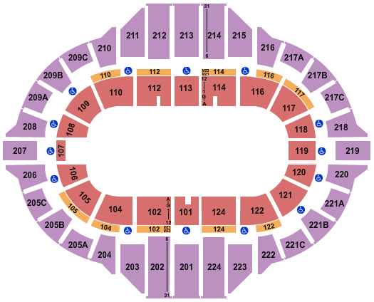 Peoria Civic Center - Arena Seating Chart: Open Floor