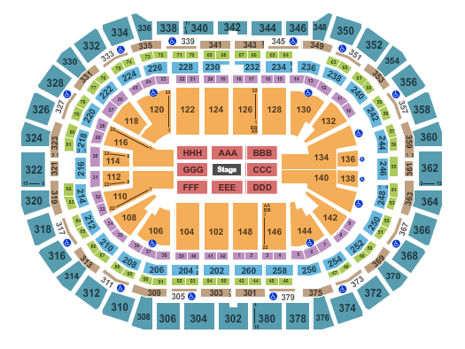 Ball Arena Seating Chart: Center Stage