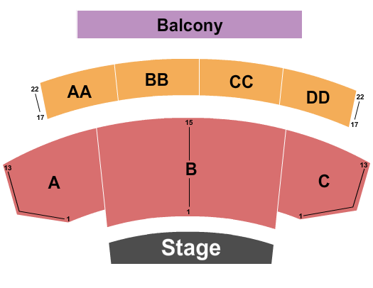 Pepsi Legends Theater Seating Chart: Endstage 3