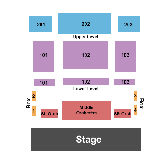 Performing Arts Center At Ocean City Convention Center Seating Chart: End Stage