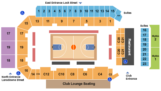 Peterborough Memorial Centre Seating Chart: Basketball