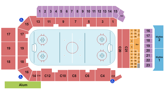 Peterborough Memorial Centre Seating Chart: Hockey 2