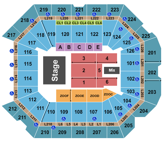 Petersen Events Center Seating Chart: End Stage