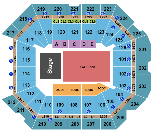 Petersen Events Center Seating Chart: Endstage GA Floor 2
