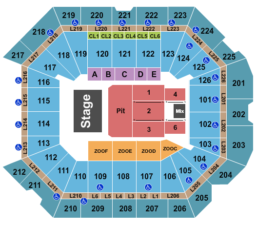 Petersen Events Center Seating Chart: Endstage Pit