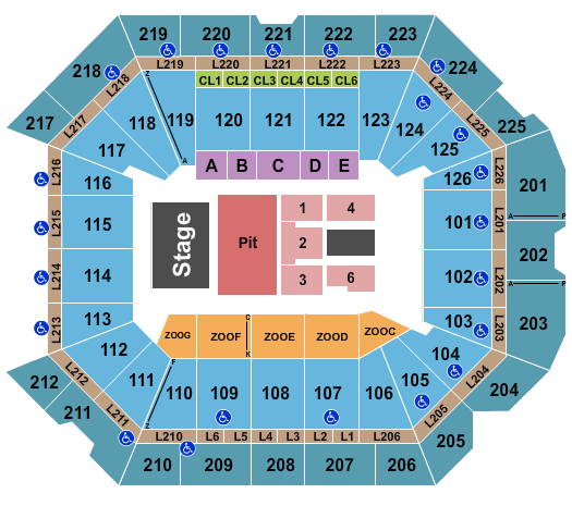Petersen Events Center Seating Chart: Johnny Blue Skies