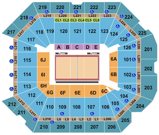 Petersen Events Center Seating Chart: Volleyball