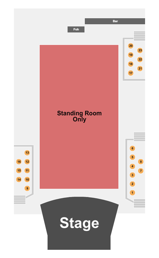 Phil Long Music Hall at Bourbon Brothers - CO Seating Chart: SRO/Table 4