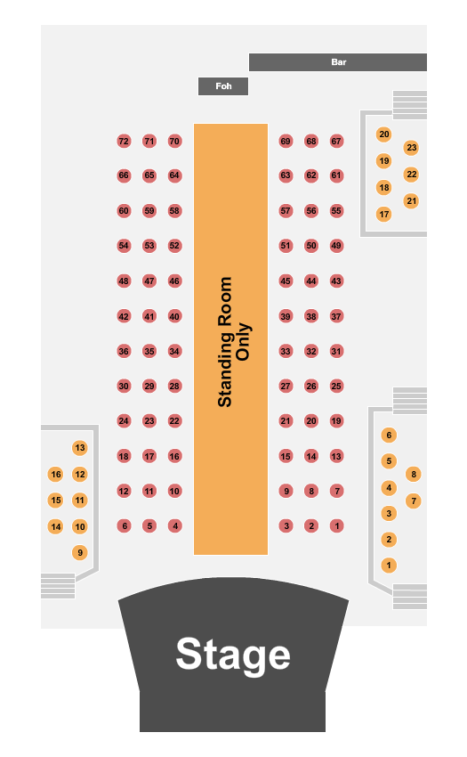 Phil Long Music Hall at Bourbon Brothers - CO Seating Chart: SRO/Table 5