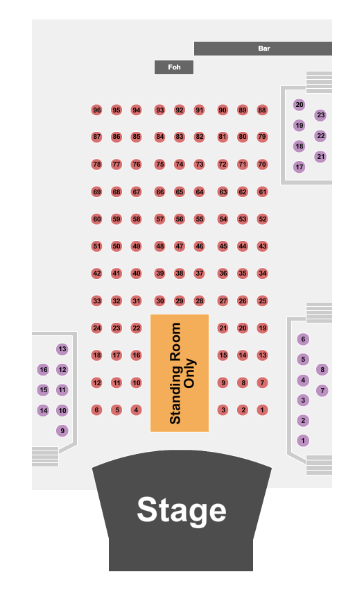 Phil Long Music Hall at Bourbon Brothers - CO Seating Chart: SRO/Table 6