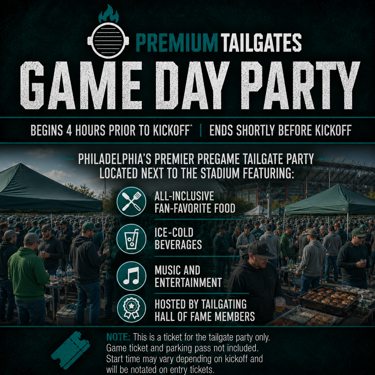 Premium Tailgate Tent - PHL Seating Chart: Premium Tailgate