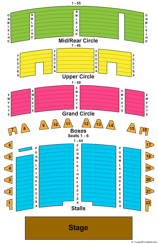 Philharmonic Hall Seating Chart: End Stage