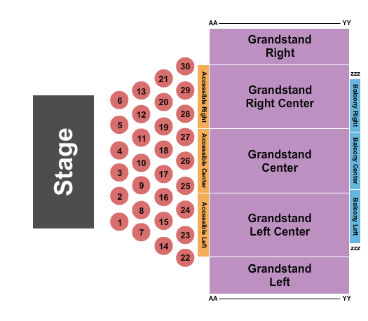 Pickering Casino Resort Seating Chart: Endstage Tables