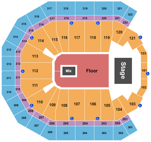 Pinnacle Bank Arena Seating Chart: Endstage GA Floor 2